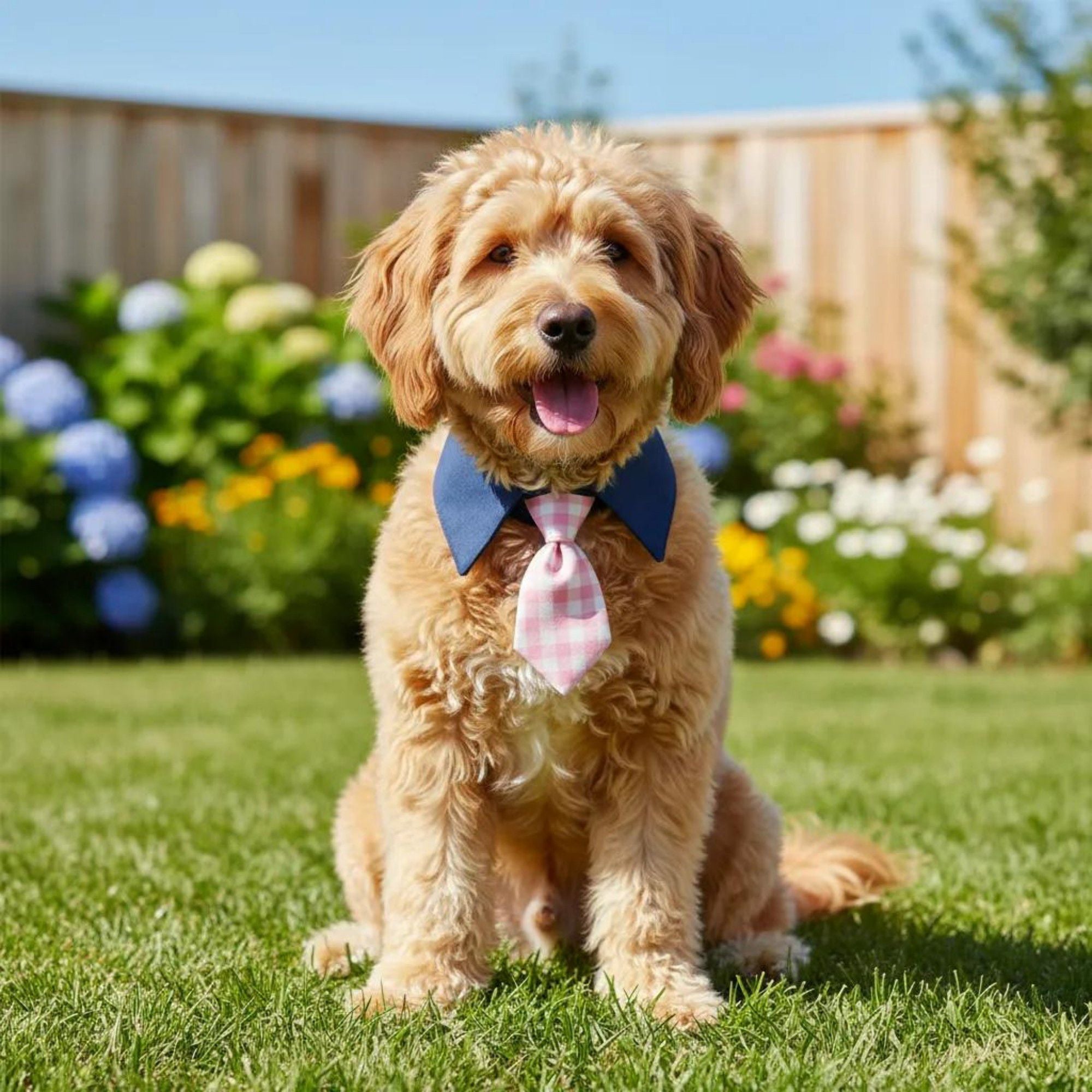 Plaid Pet Necktie Collar, Soft Cotton Gentleman Style Gingham Tie for Small Medium Dogs Cats