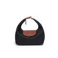 Anna-Kaci Women's Nylon Mini Hobo Shoulder Bag with Snap Flap Closure and Compact Crescent Silhouette