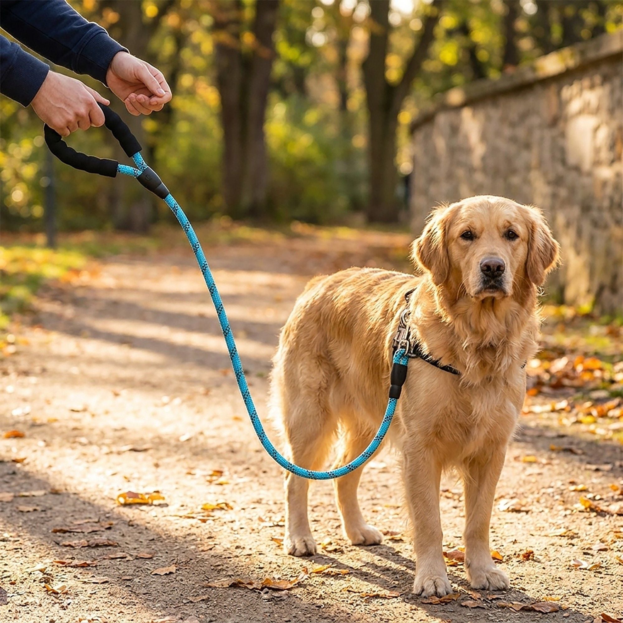 Pet Dog Leash Adjustable Nylon Rope with Comfortable Handle and Metal Clip for Small Medium Dogs