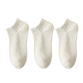 Anna-Kaci Women's 3-Pack Sheer Lace Ice Silk Ankle Socks with Floral Knit Design Lightweight Breathable Style