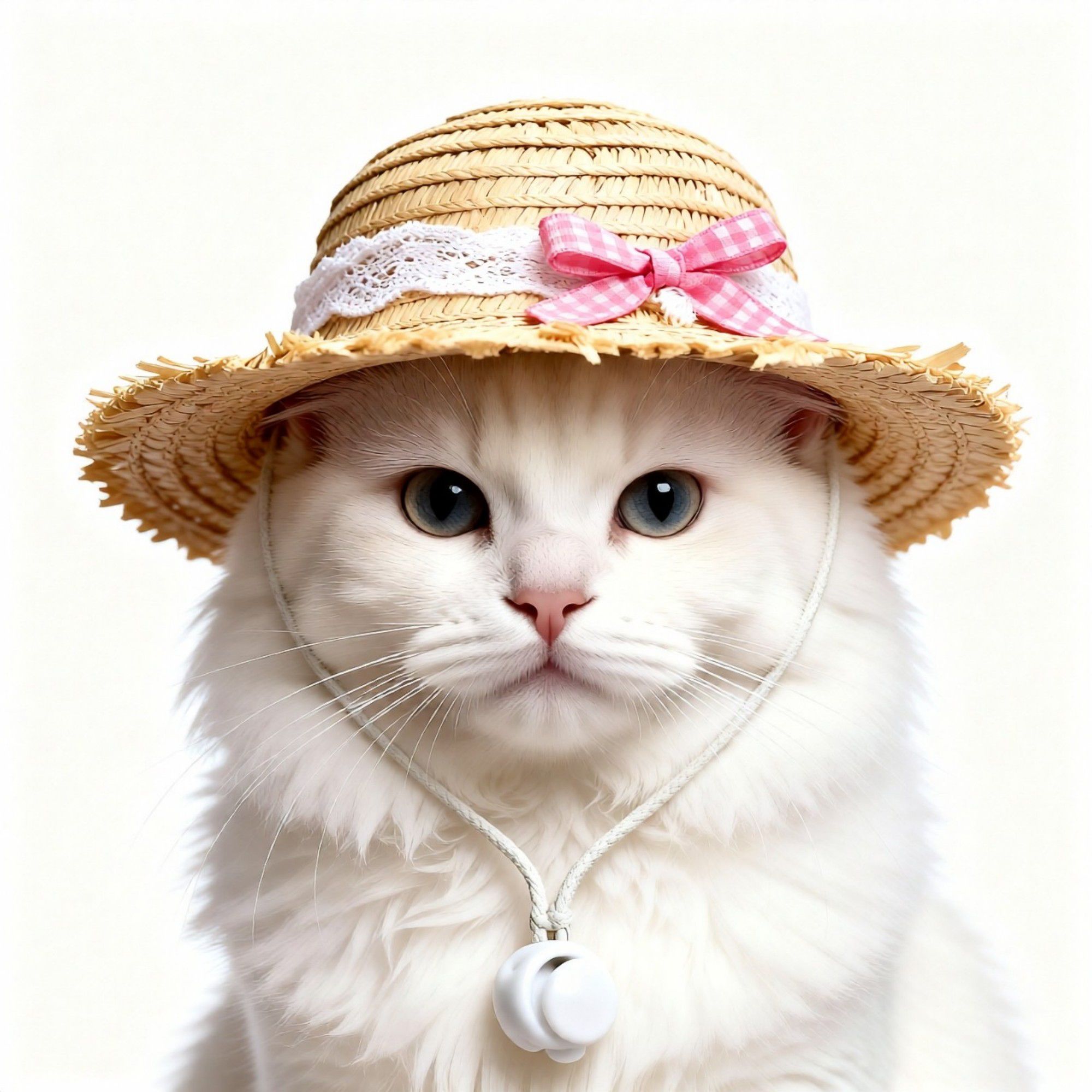 Pet Straw Sun Hat with Lace Trim Bow Adjustable Chin Strap Summer Costume Hat for Cats and Small Dogs