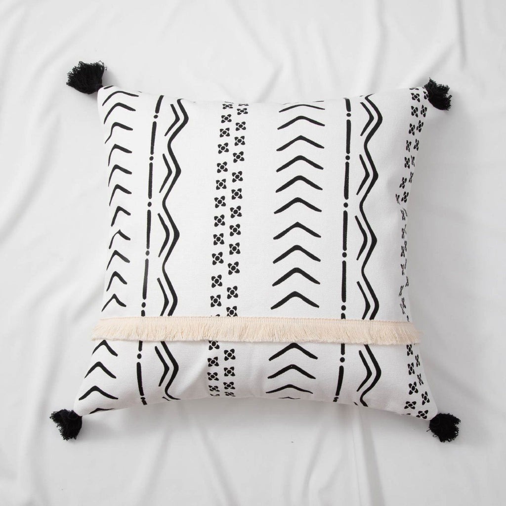 Cotton Throw Pillow 17.7*17.7 in Square Decorative Cushion for Living Room Bedroom