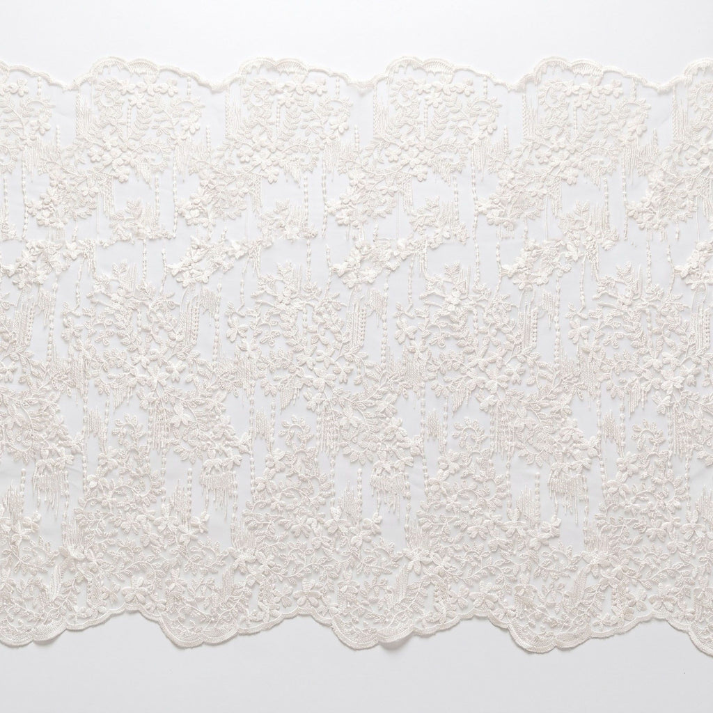White Floral Embroidered Lace Square Tablecloth 51.2x51.2in