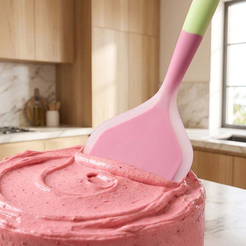 2-Piece Silicone Bench Scraper Set with Flexible Edge and Hanging Handles
