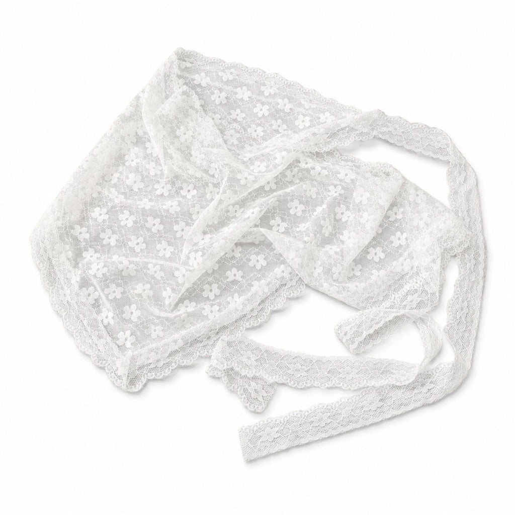 Women's Floral Lace Triangle Scarf - Sweet Layered Skirt Cover-up & Tie-On Waist Belt