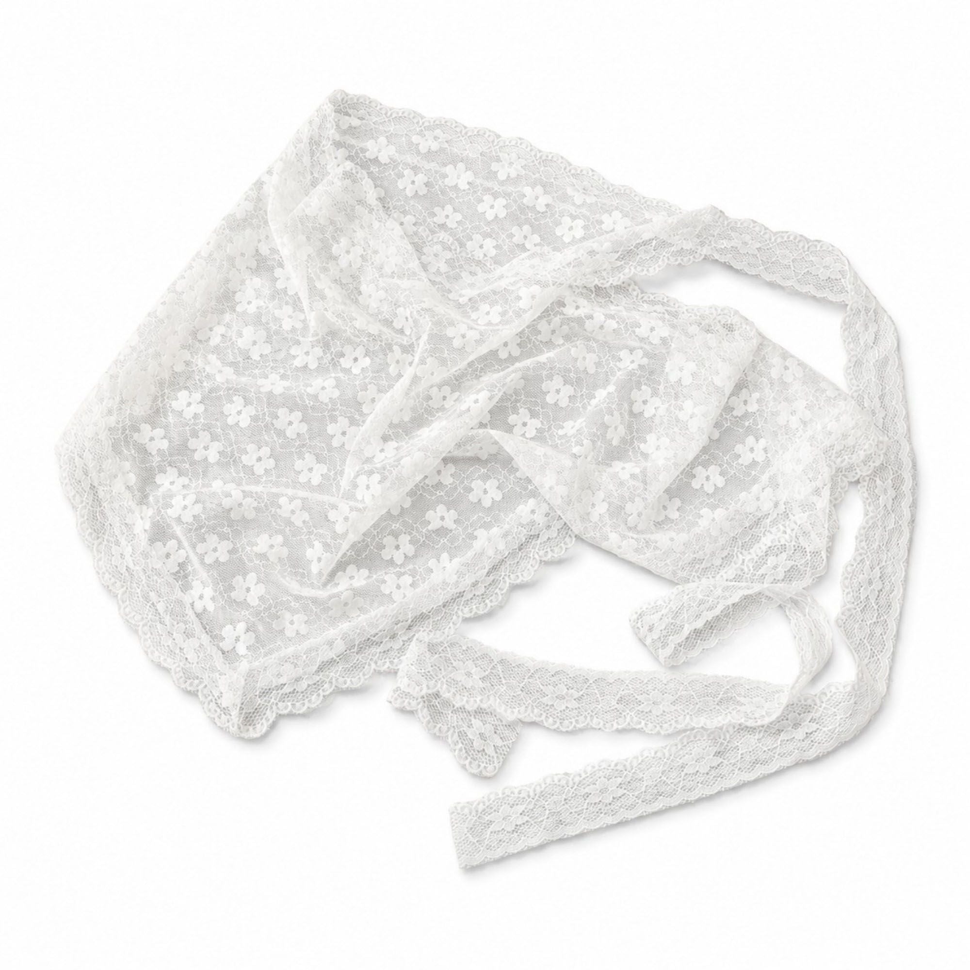 Women's Floral Lace Triangle Scarf - Sweet Layered Skirt Cover-up & Tie-On Waist Belt