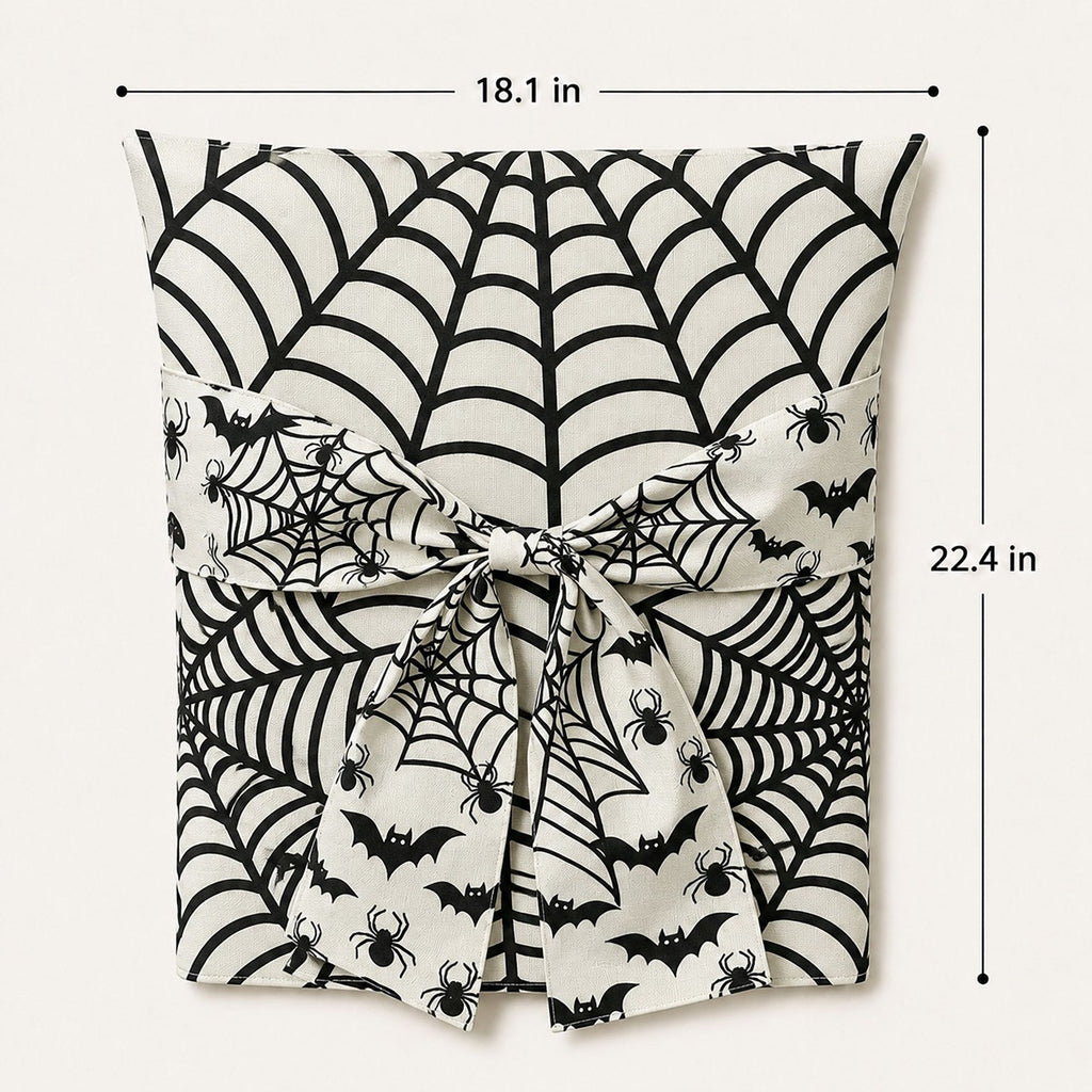Halloween Dining Chair Back Cover with Decorative Bow