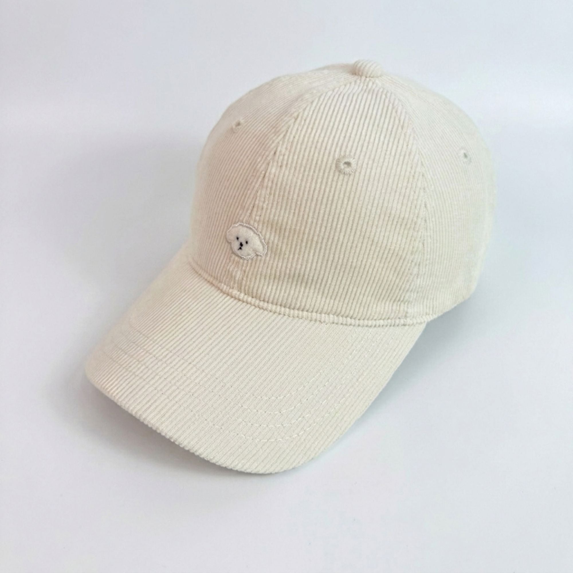 Corduroy Baseball Cap Dog Embroidered Adjustable Dad Hat