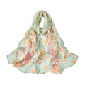 Floral Print Chiffon Scarf Lightweight Sheer Beach Shawl Wrap 63¡Á19.5 Inches