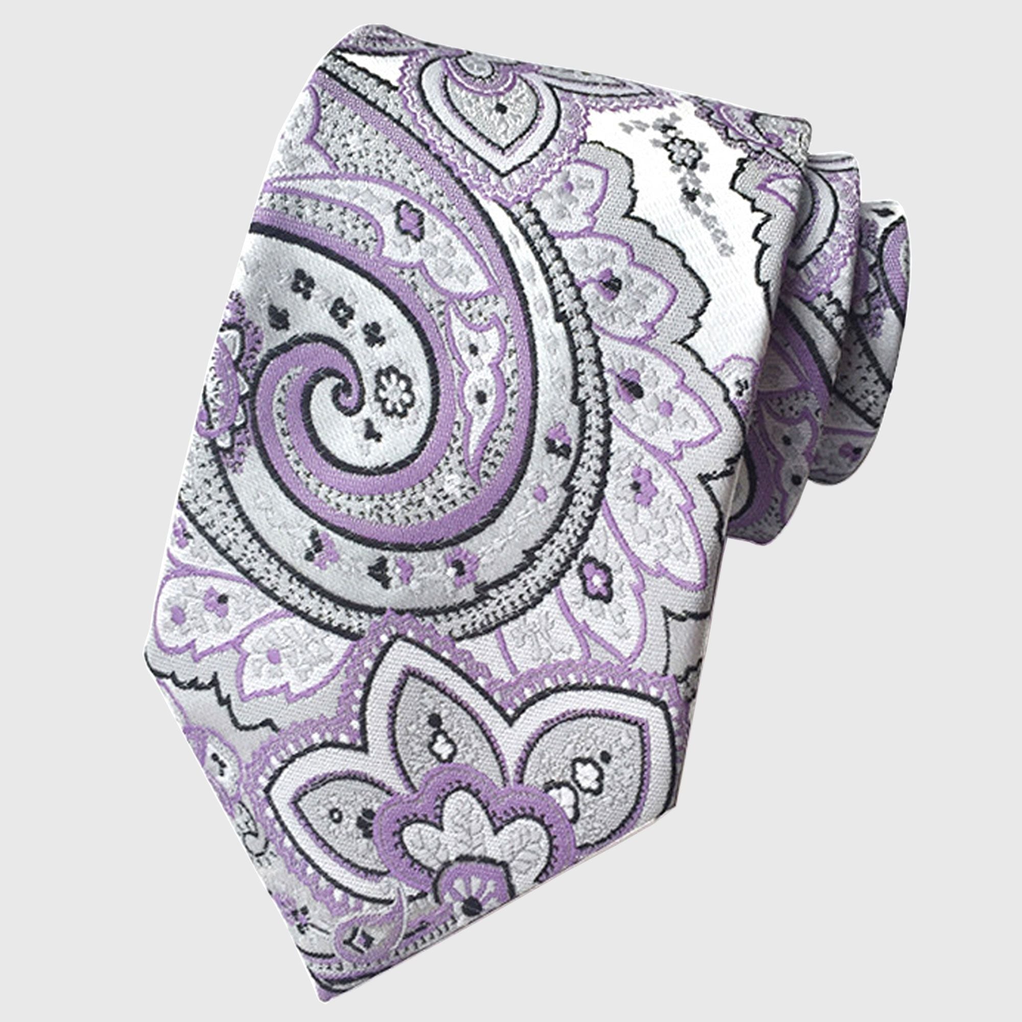 Anna-Kaci Men's Paisley Polyester Filament Tie - Formal/Casual Necktie for Weddings, Events & Stylish Daily Wear