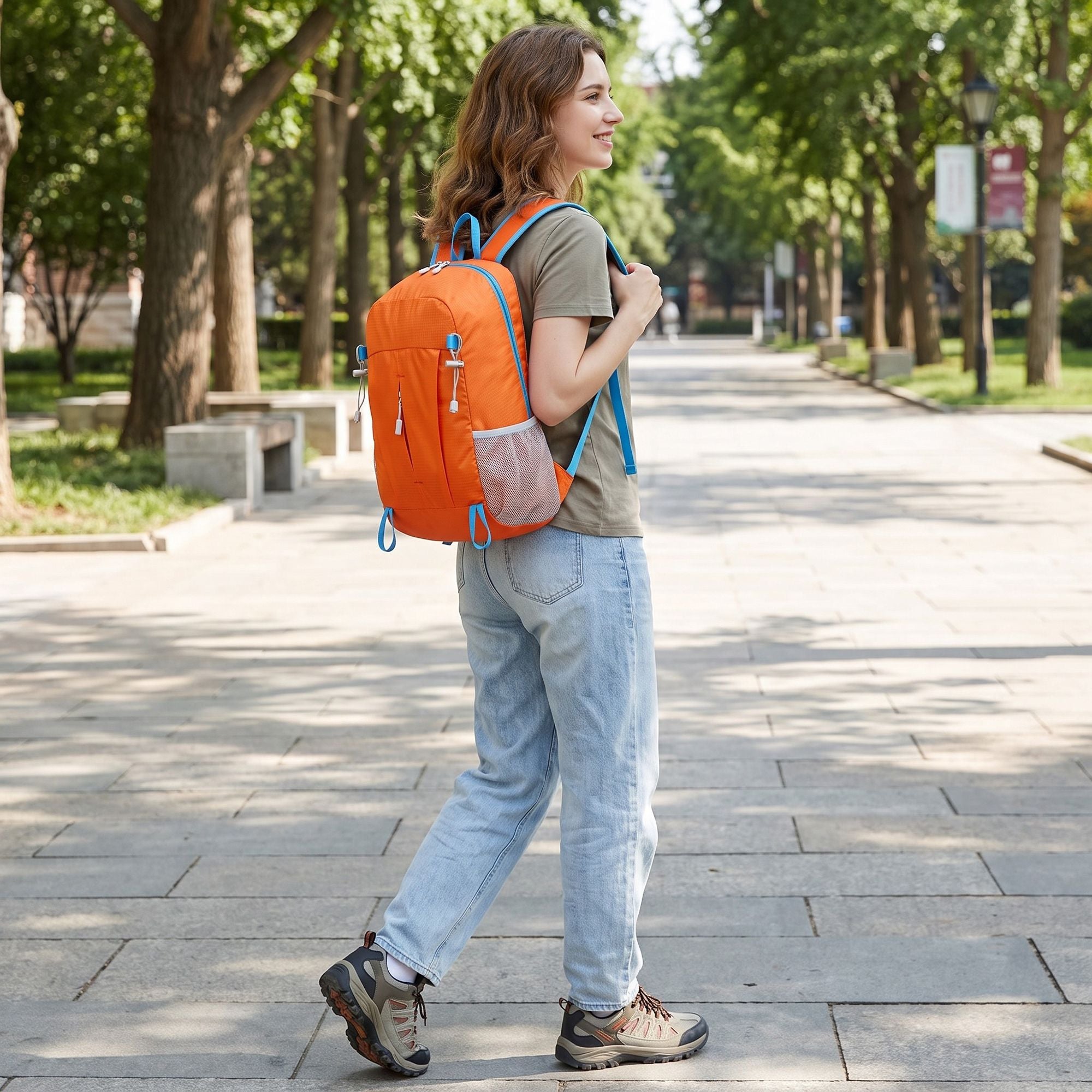 Lightweight Travel Backpack with Mesh Side Pockets Adjustable Straps Multi Pocket Design
