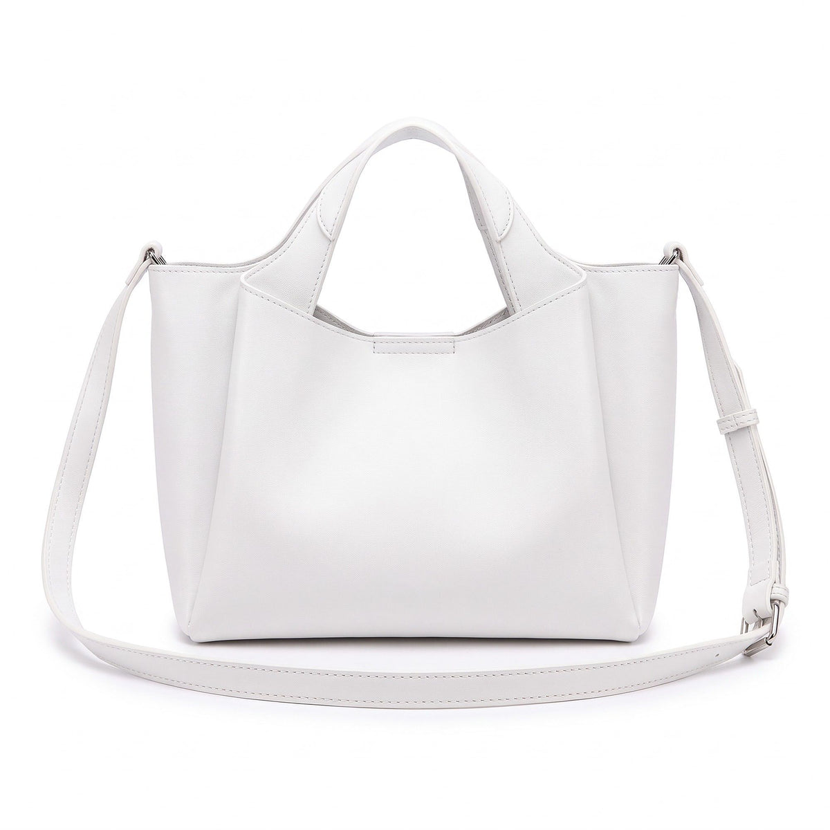 Structured Tote Handbag with Top Handles and Detachable Shoulder Strap