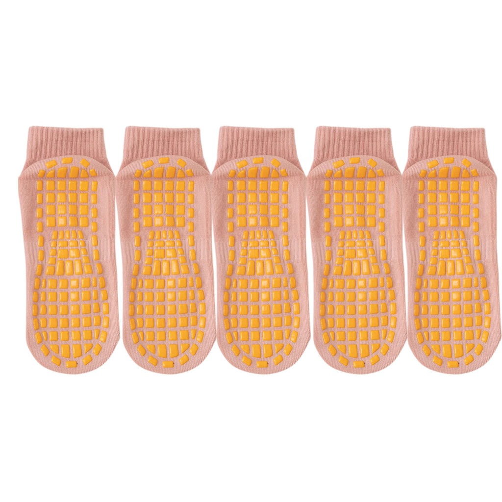 Anna-Kaci 5 Pairs Anti-Slip Grip Socks with PVC Bottom for Stability and Comfort in Multiple Color Options