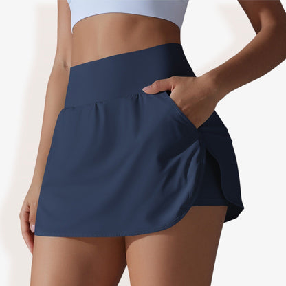 Pantalones cortos deportivos con cintura alta y detalle de bolsillo para mujer de Anna-Kaci