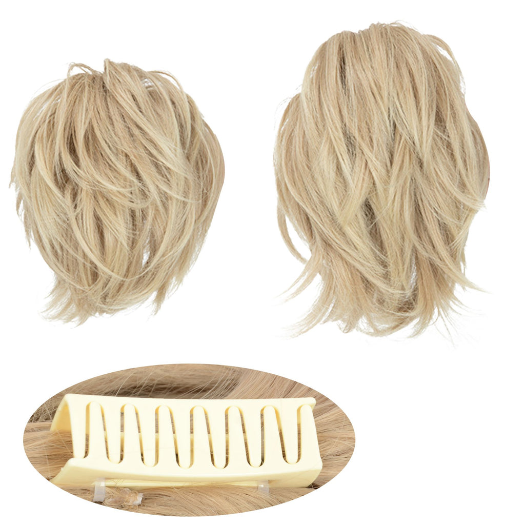 Tousled Layered Ponytail Fashion Hairpiece with Claw Clip Heat Resistant Synthetic Hair Natural Texture