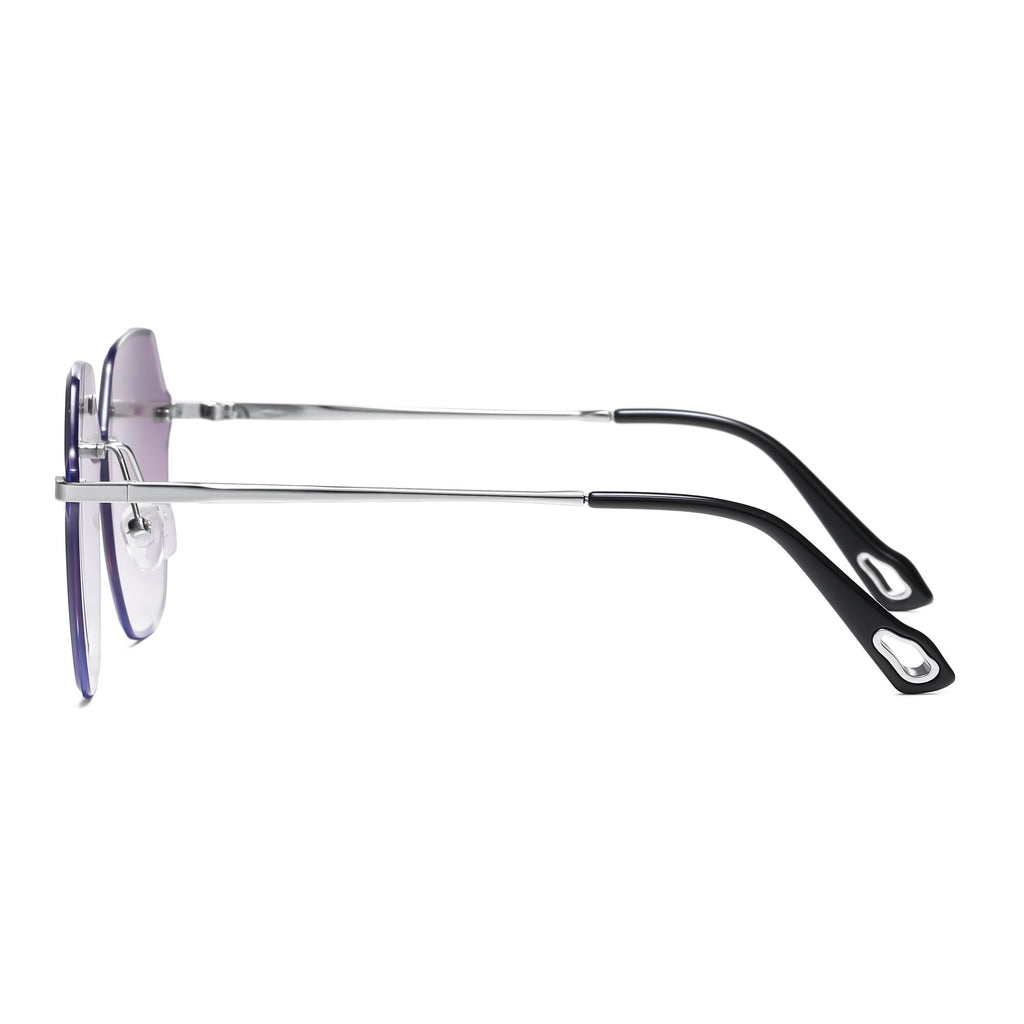 Anna-Kaci Women's Stylish Hexagonal Rimless Gradient Sunglasses for Fashion Looks
