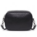 Small Textured Crossbody Bag with Double Zipper Adjustable Strap