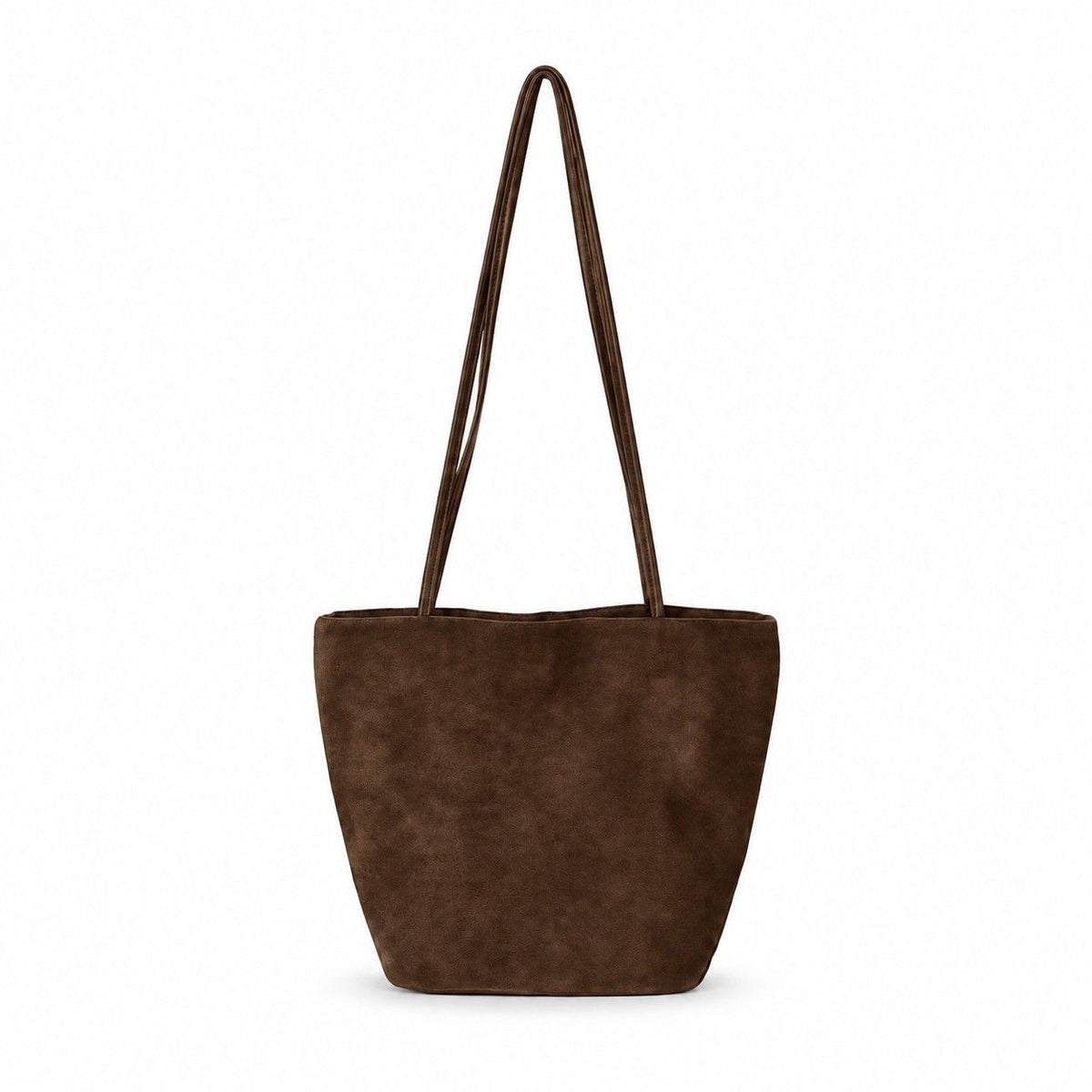 Faux Suede Tote Bag with Double Shoulder Handles Magnetic Closure and Interior Pockets