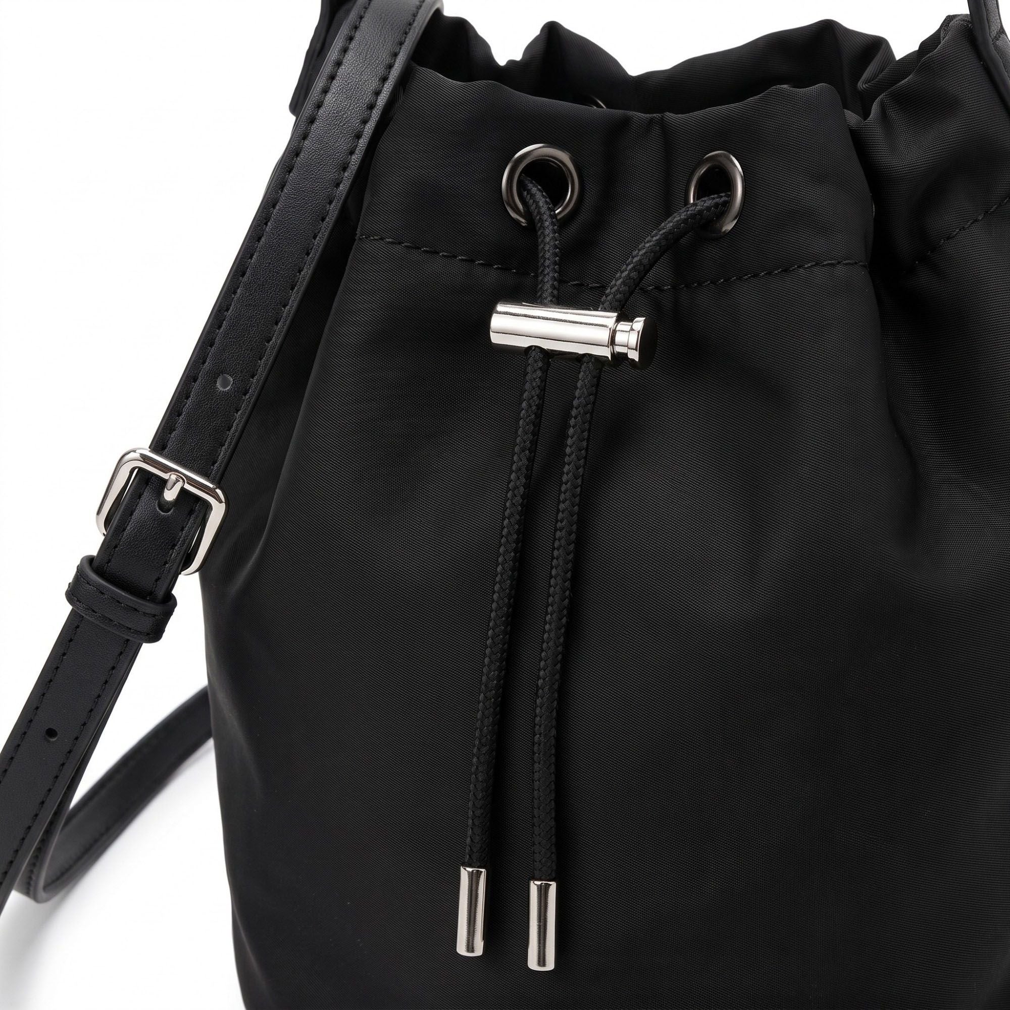 Drawstring Bucket Crossbody Bag with Adjustable Shoulder Strap