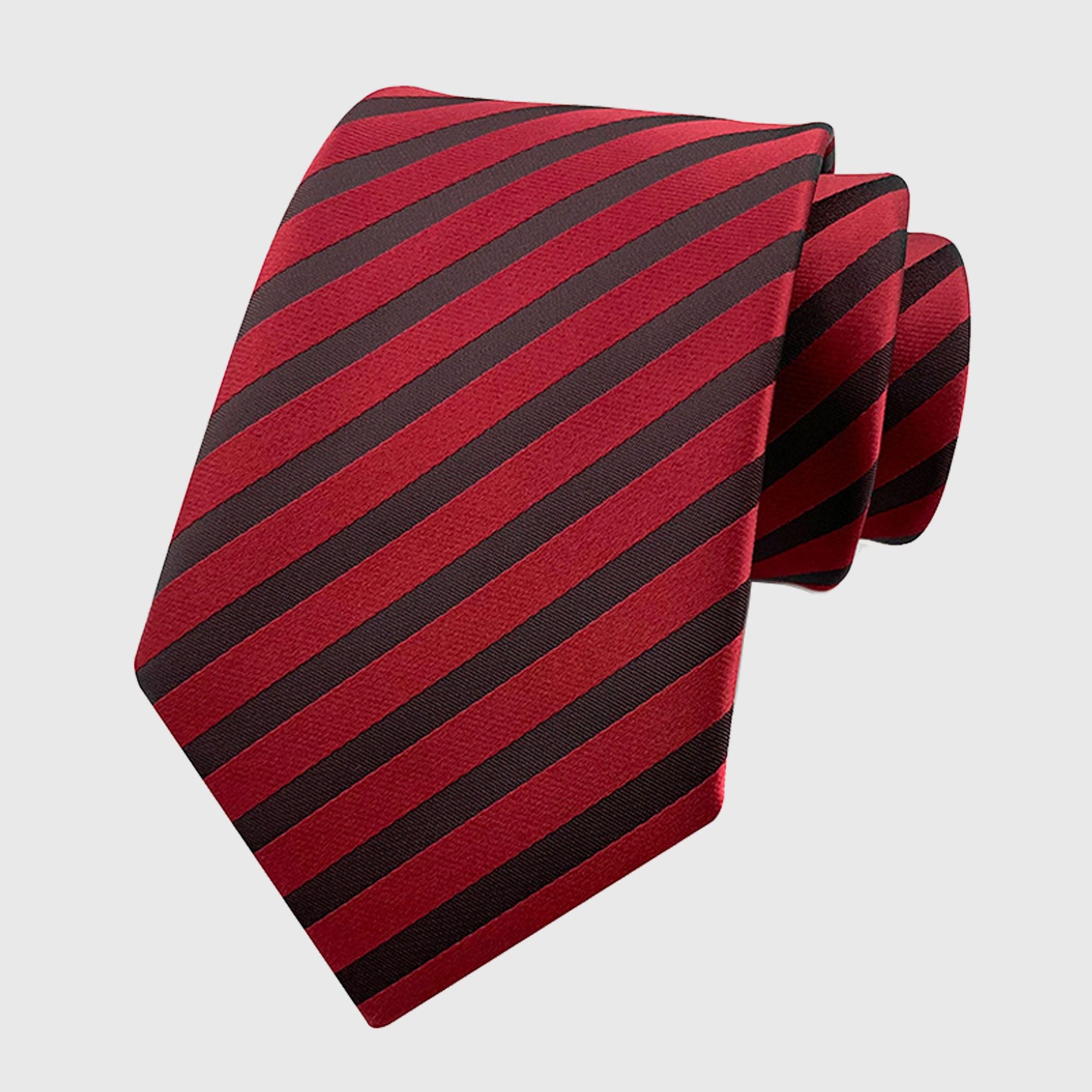 Anna-Kaci Men's Diagonal Stripe Polyester Tie - Formal Necktie for Business, Weddings & Stylish Daily Wear
