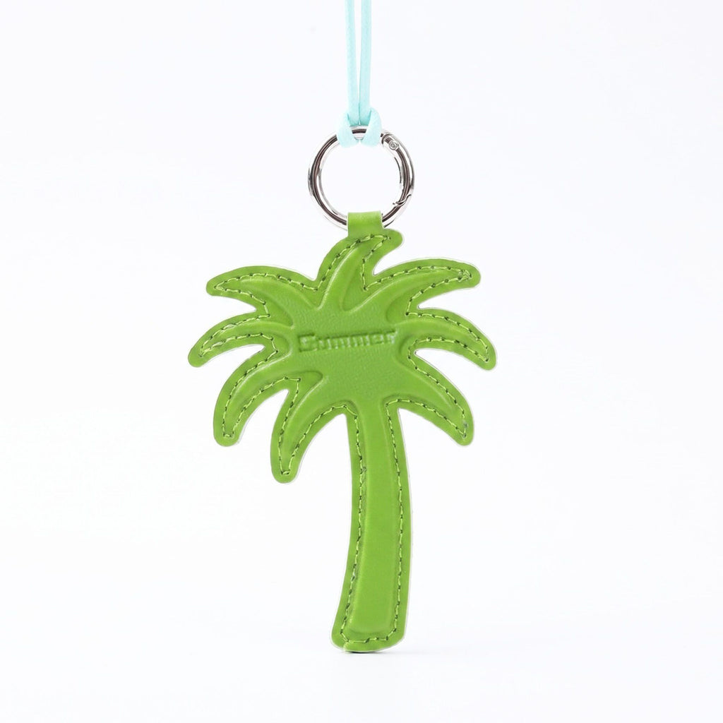 2-Piece Womens Faux Leather Bag Charm Keychain with Metal Ring Cord Loop and Stitched Detail