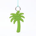 2-Piece Womens Faux Leather Bag Charm Keychain with Metal Ring Cord Loop and Stitched Detail