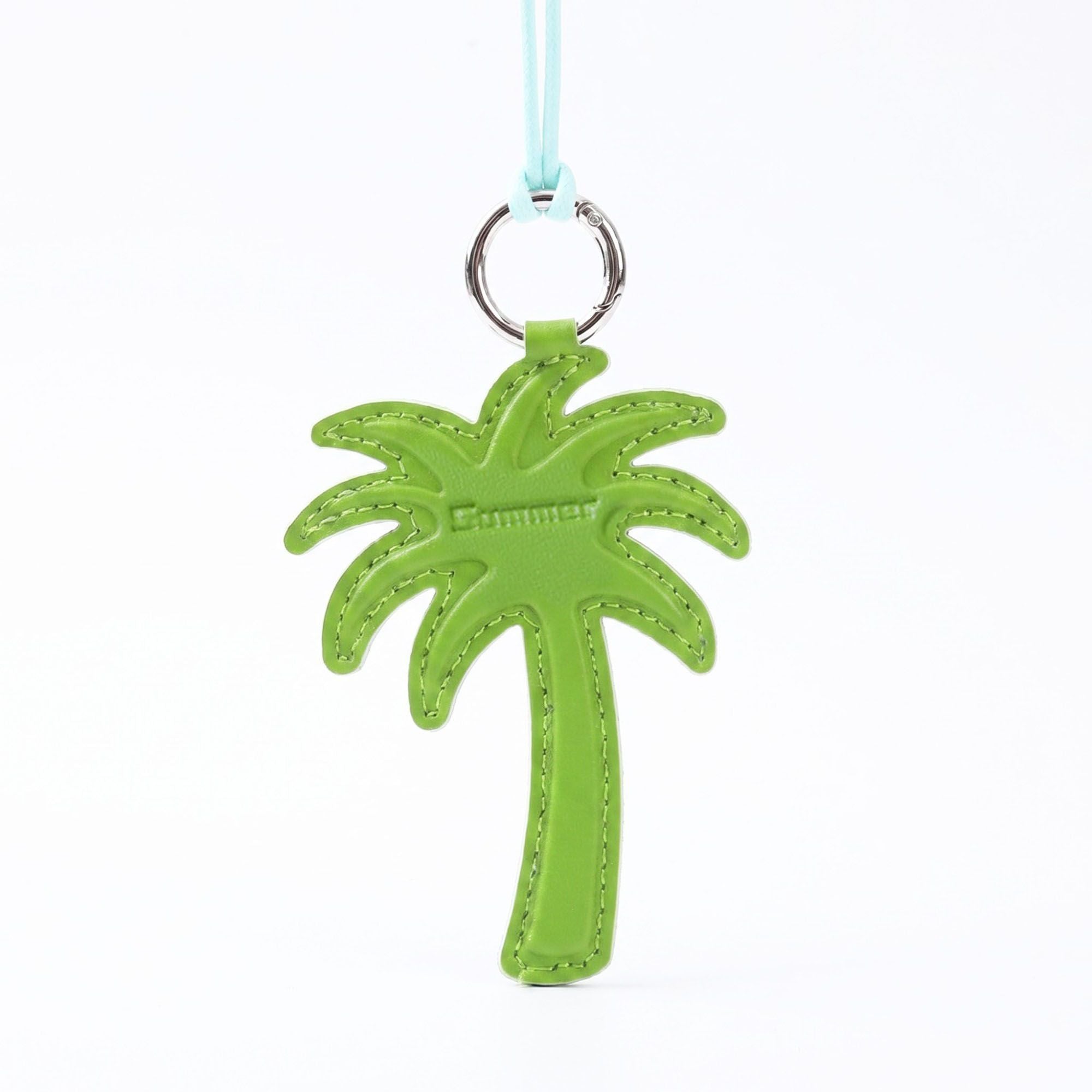 2-Piece Womens Faux Leather Bag Charm Keychain with Metal Ring Cord Loop and Stitched Detail