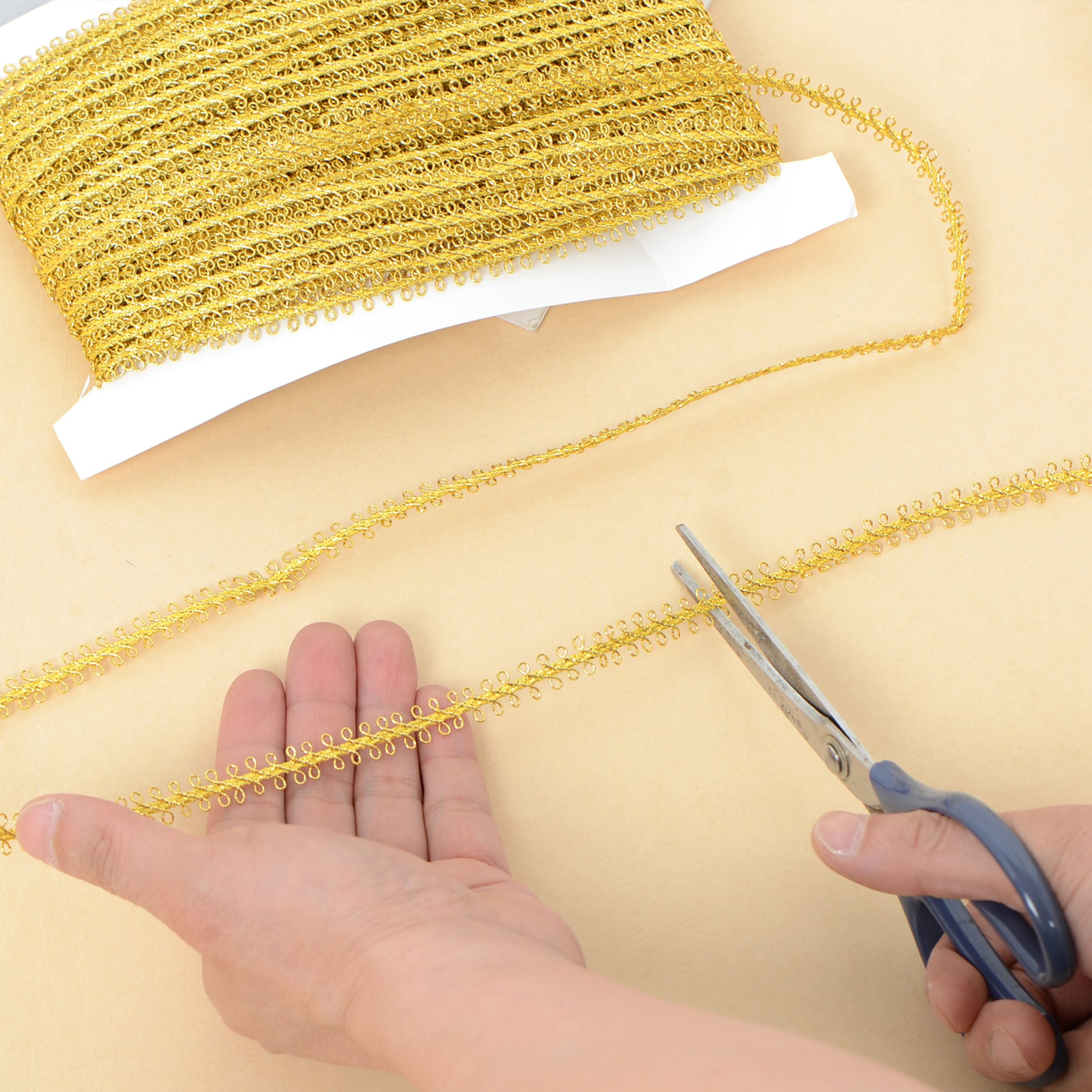 Gimp Braid Trim, 27 Yards Gold and Silver Metallic Edge Woven Trim, Curtain Slipcover Costume Decoration Sewing DIY Craft