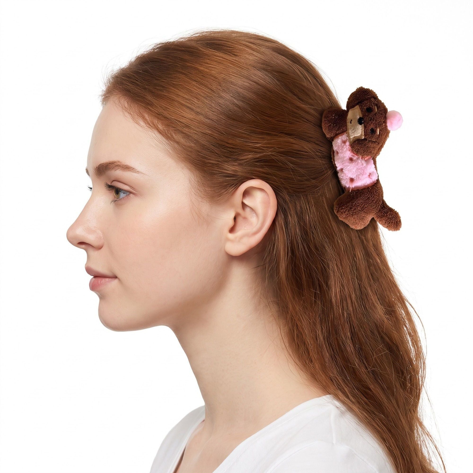 3pc Dachshund Plush Hair Clip Set Soft Dog Barrettes Cute Hair Accessories