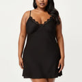 Anna-Kaci Lounge Women's Plus Size Lace Trim Slip Nightgown Adjustable Spaghetti Straps Soft Flowy Sleep Dress Short Chemise