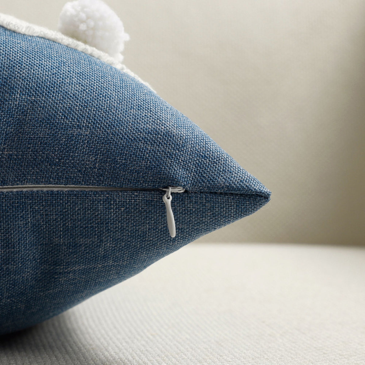 Easter Bunny Lumbar Throw Pillow Cover Textured Rabbit Pom Pom Tail