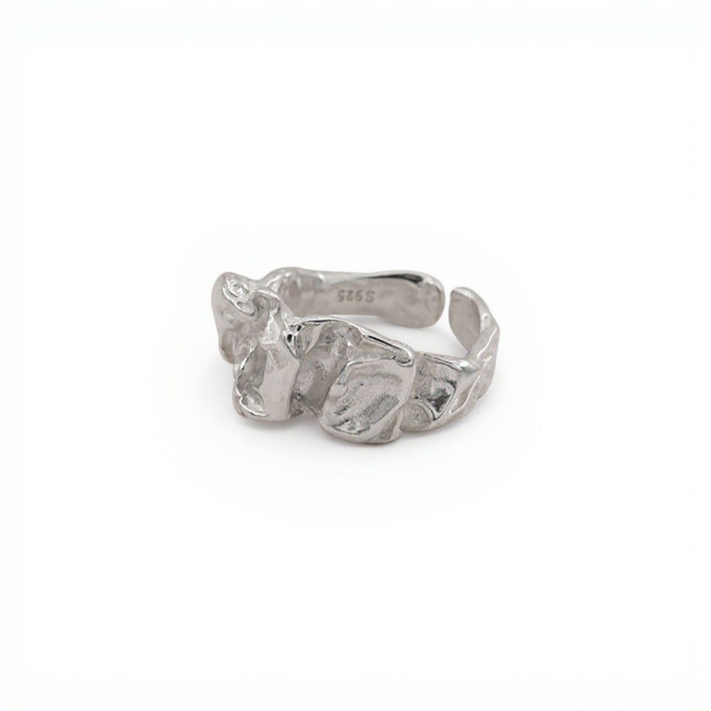 Women's Textured Adjustable Ring with Organic Sculpted Design