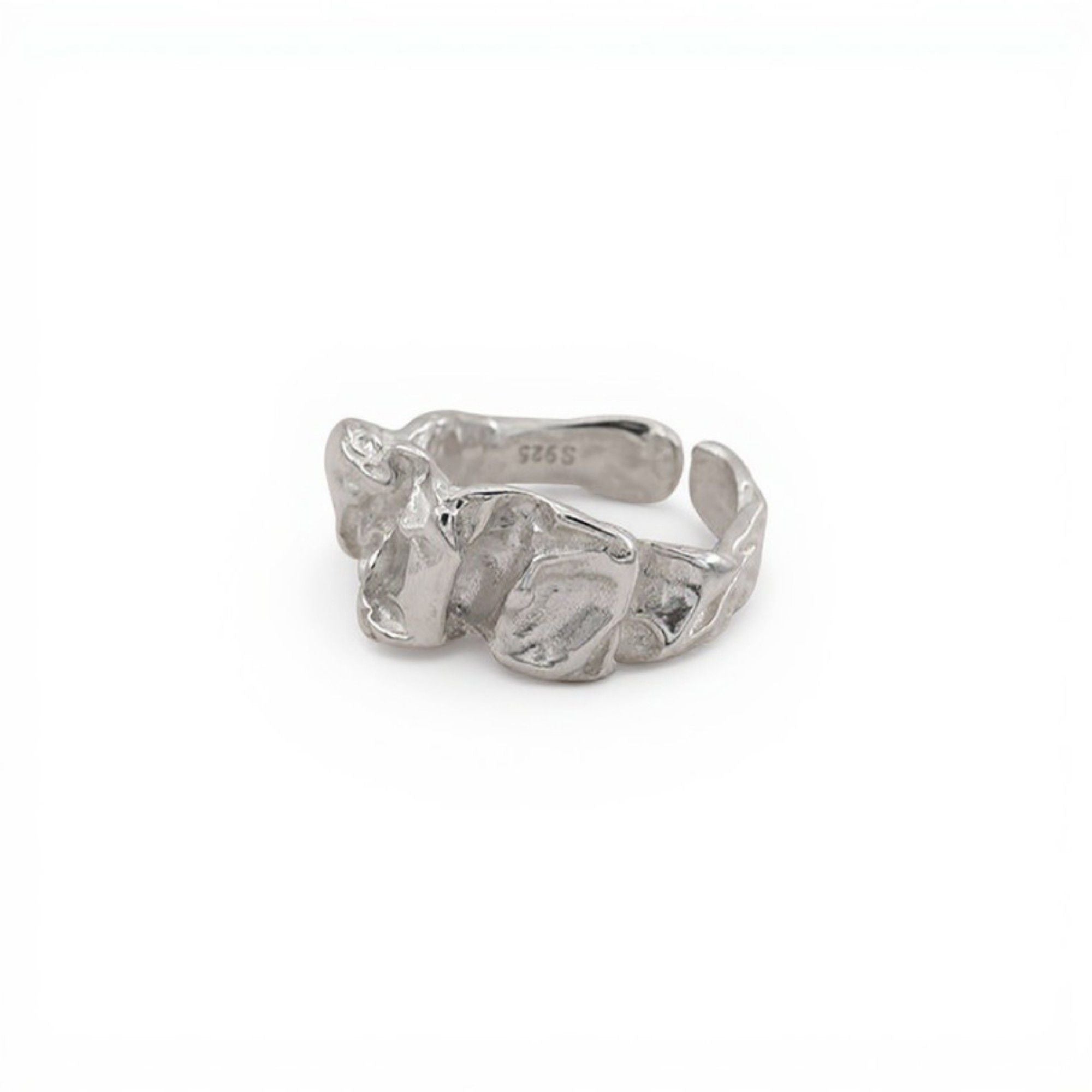 Women's Textured Adjustable Ring with Organic Sculpted Design