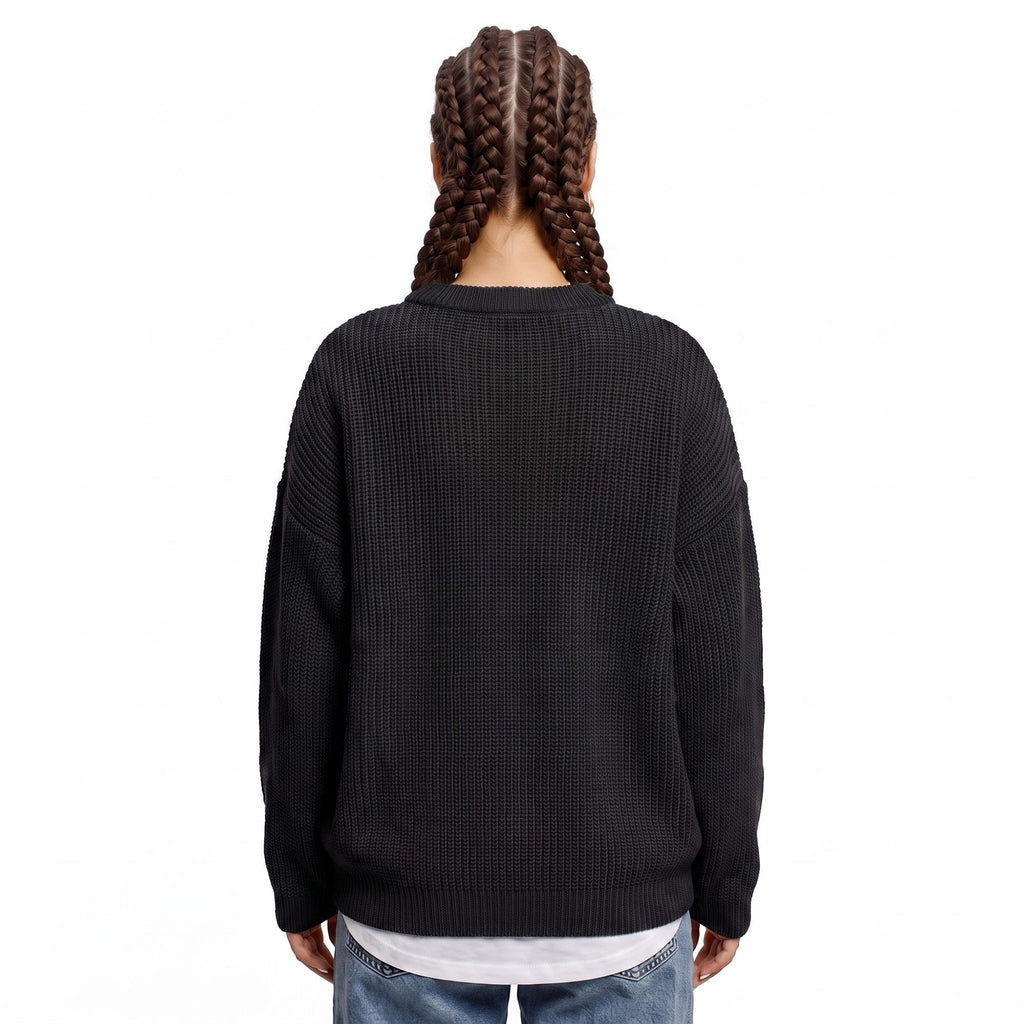 Oversized Chunky Knit Crewneck Pullover Sweater