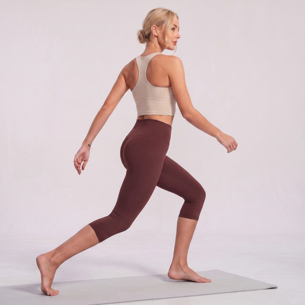 High Waist Capri Leggings Stretch Workout Yoga Pants