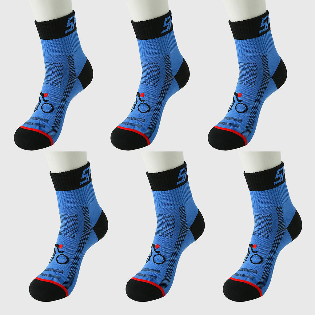 Anna-Kaci 6pk Men's Cycling Pattern Athletic Socks