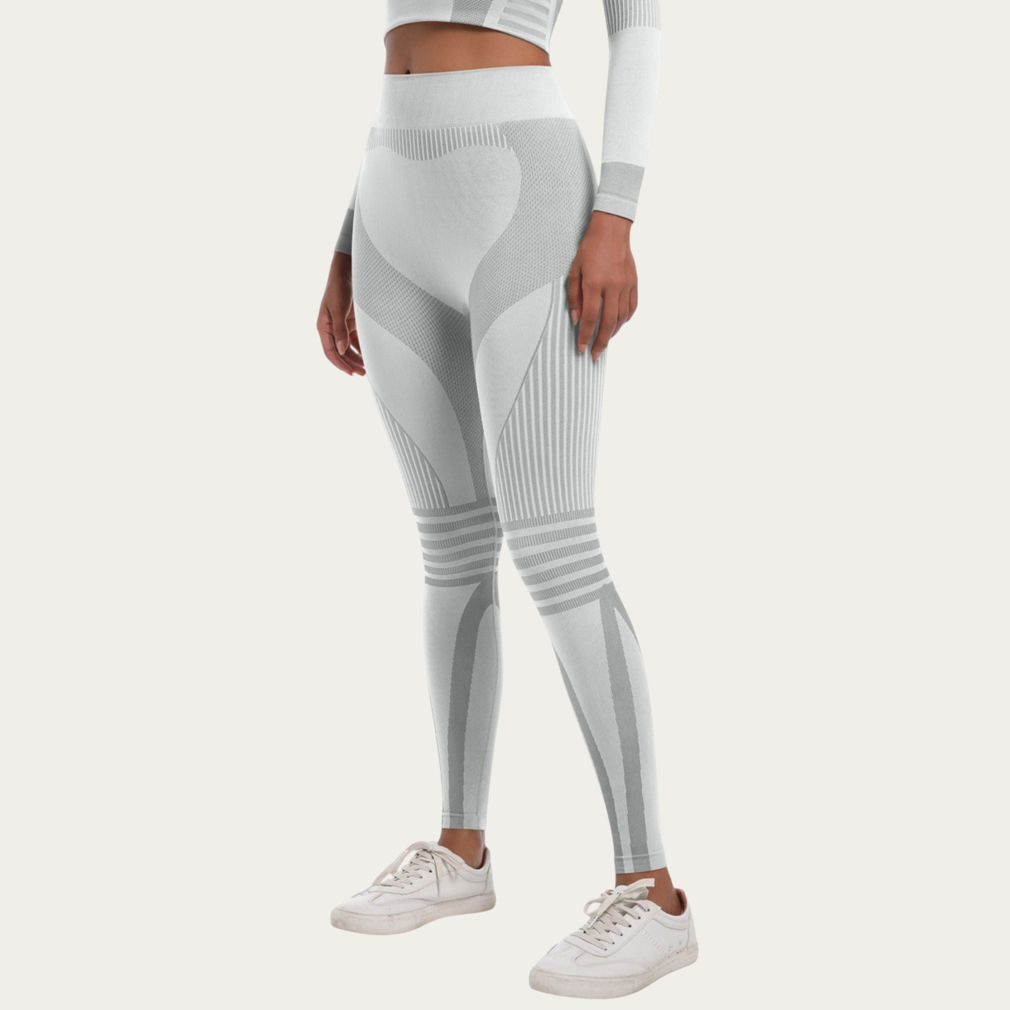 Anna-Kaci Active Women's Seamless High Waist Ribbed Leggings with Sculpting Contour Panels and Compression Fit