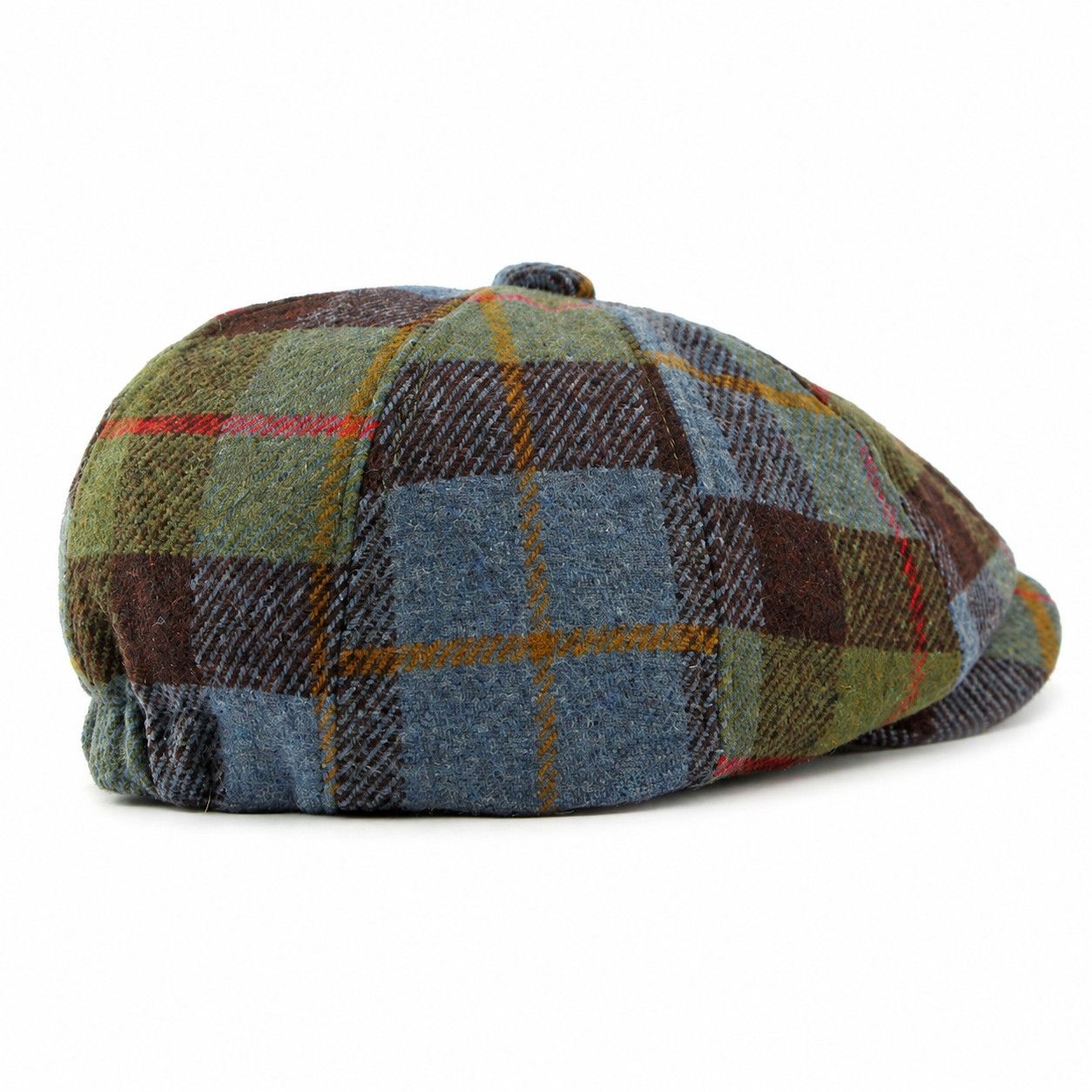 Plaid Wool Blend Newsboy Cap Vintage Baker Boy Hat Short Brim Eight Panel Cap