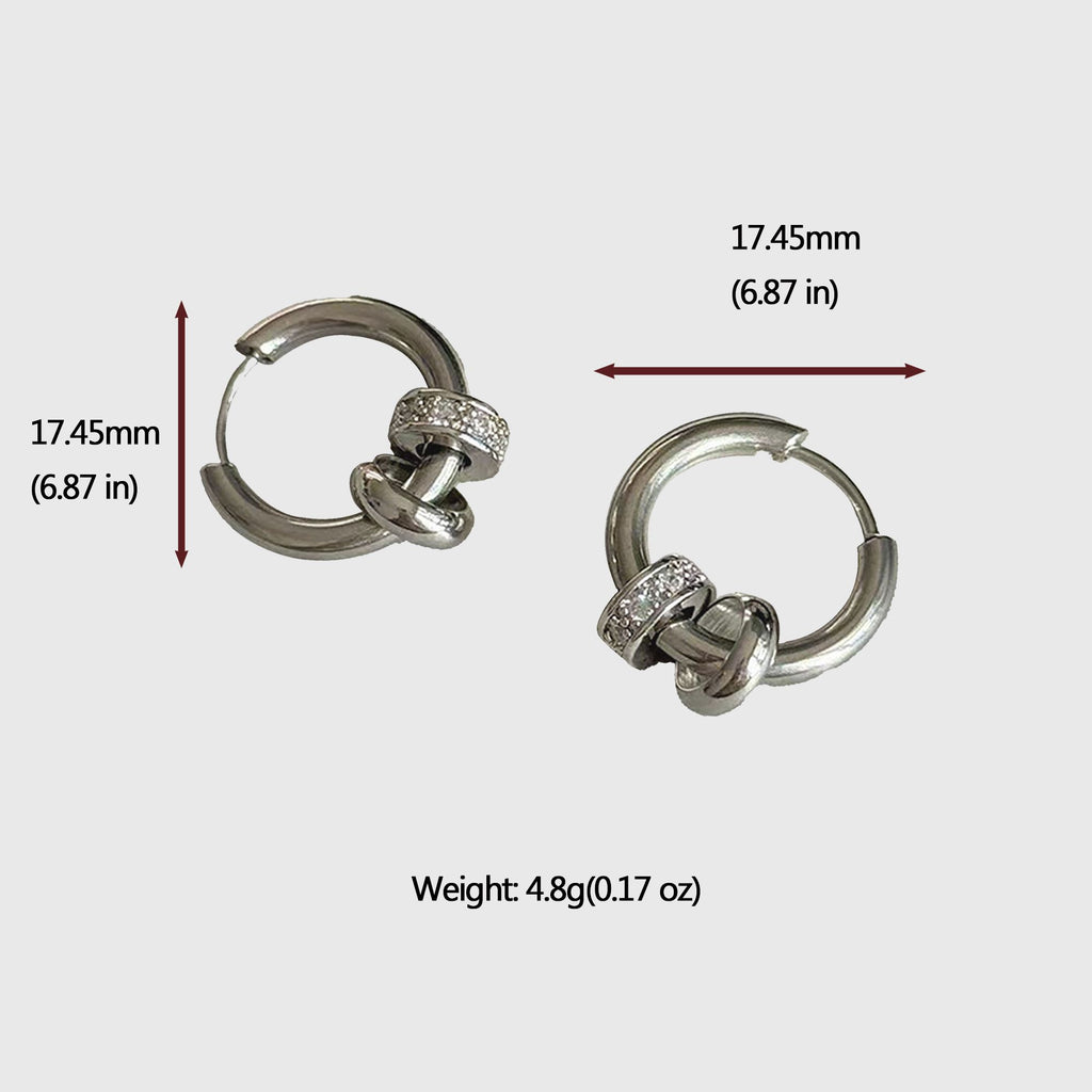 Women's Huggie Hoop Earrings with Ring Detail