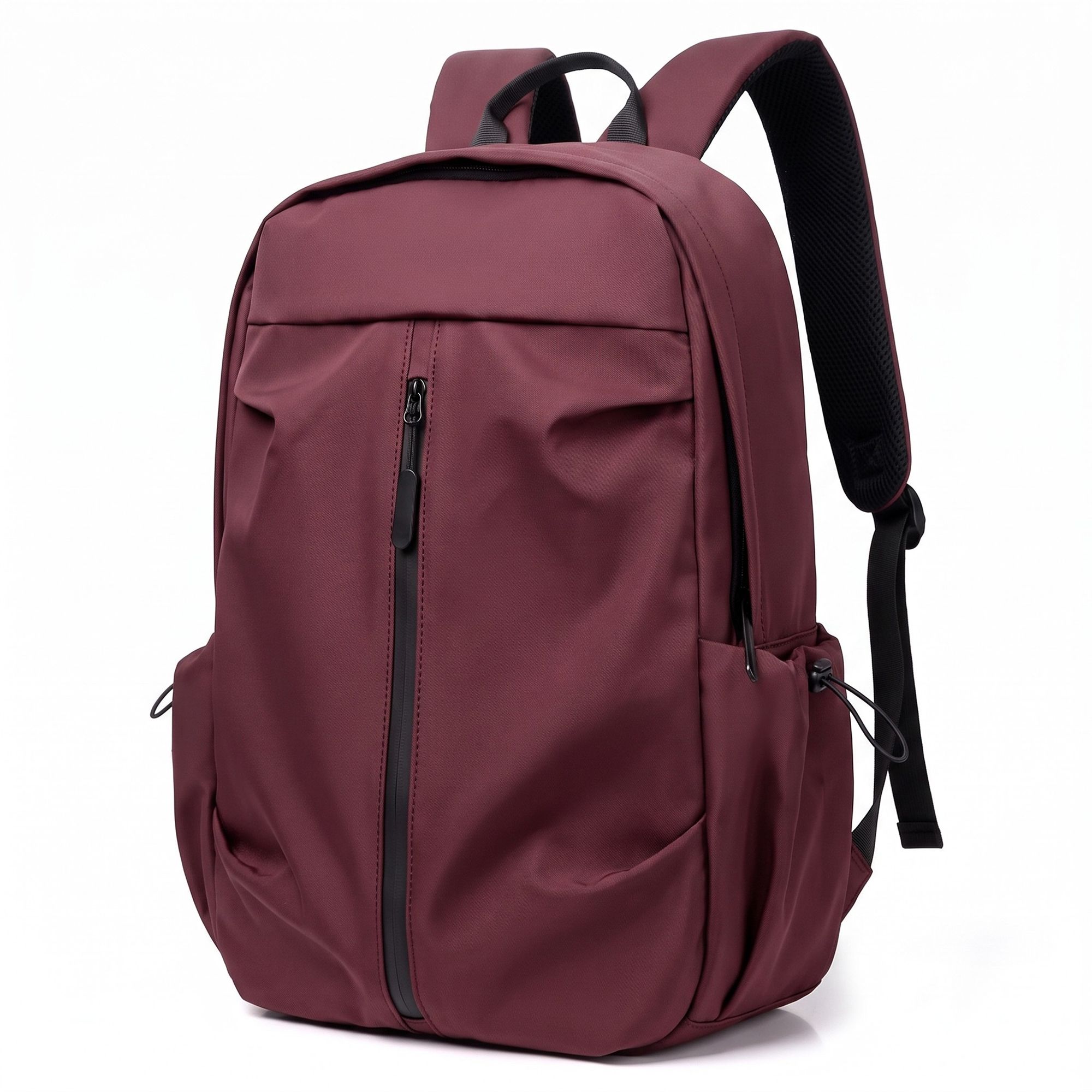 Lightweight Laptop Backpack with Vertical Front Zip Pocket Side Pockets and Adjustable Padded Straps