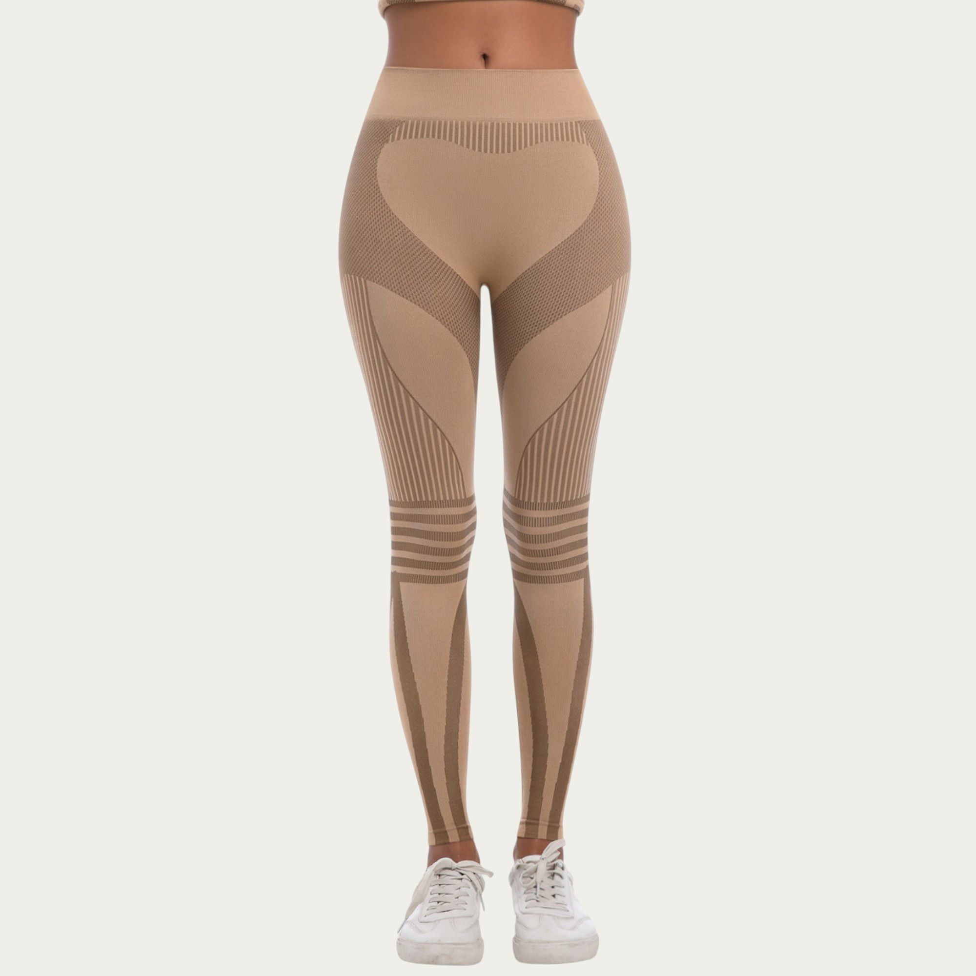 Anna-Kaci Active Women's Seamless High Waist Ribbed Leggings with Sculpting Contour Panels and Compression Fit