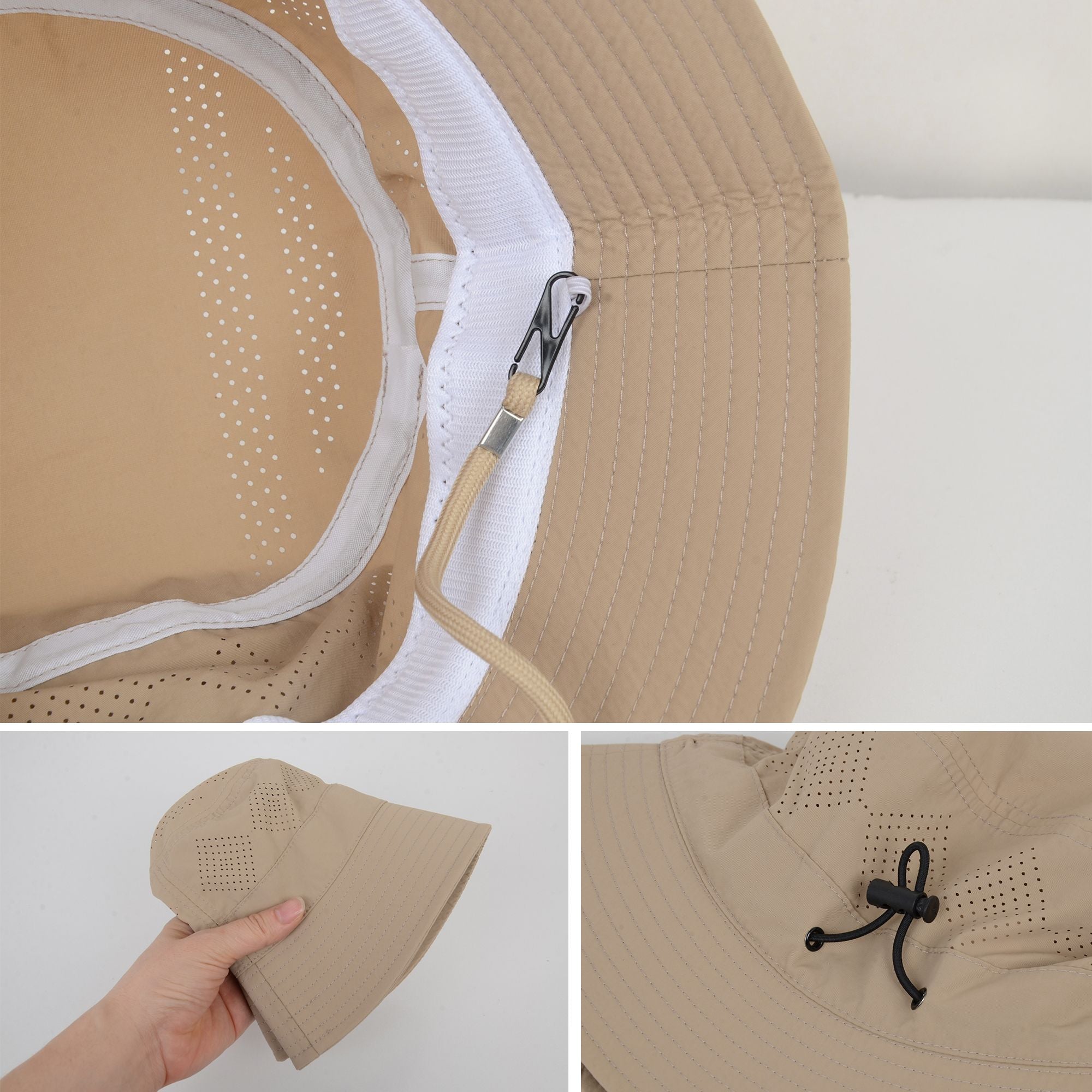 Anna-Kaci Lightweight Packable Bucket Hat with Ventilated Crown Chin Strap and Adjustable Fit for Travel Hiking and Outdoor Use