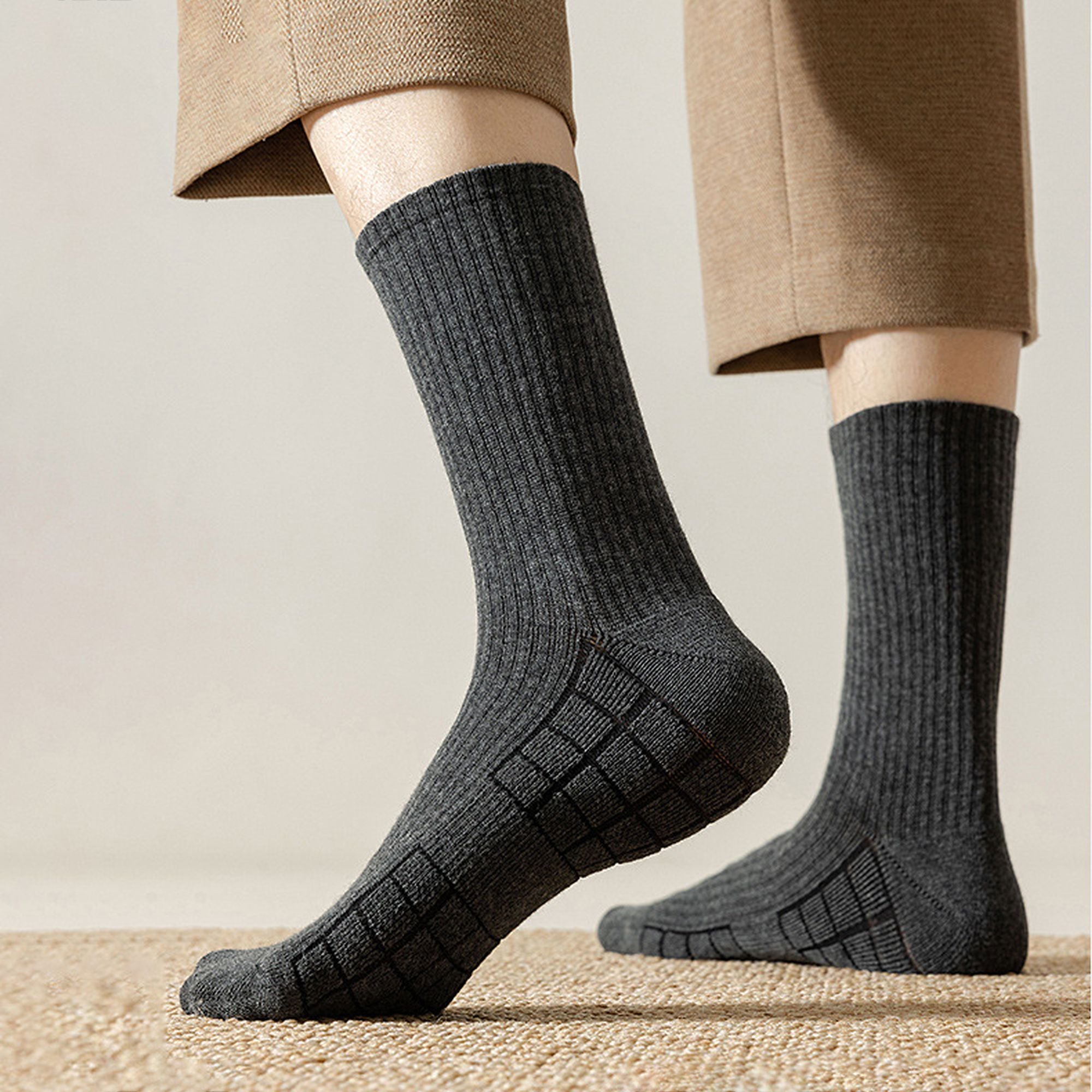 Anna-Kaci 6pk Men's Crew Socks with Non - Slip Sole