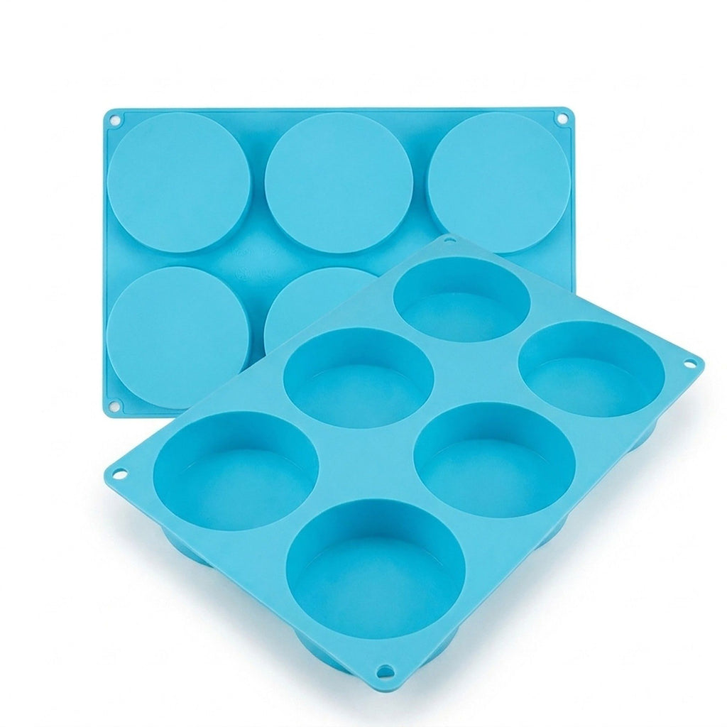 Silicone Muffin Baking Mold with 6 Round Cup Cavities
