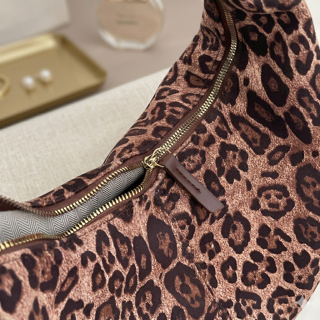 Leopard Print Tote Bag with Single Shoulder Strap and Magnetic Snap Closure