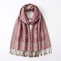 Paisley Pashmina Scarf with Fringe Trim 75*27.5 Inches