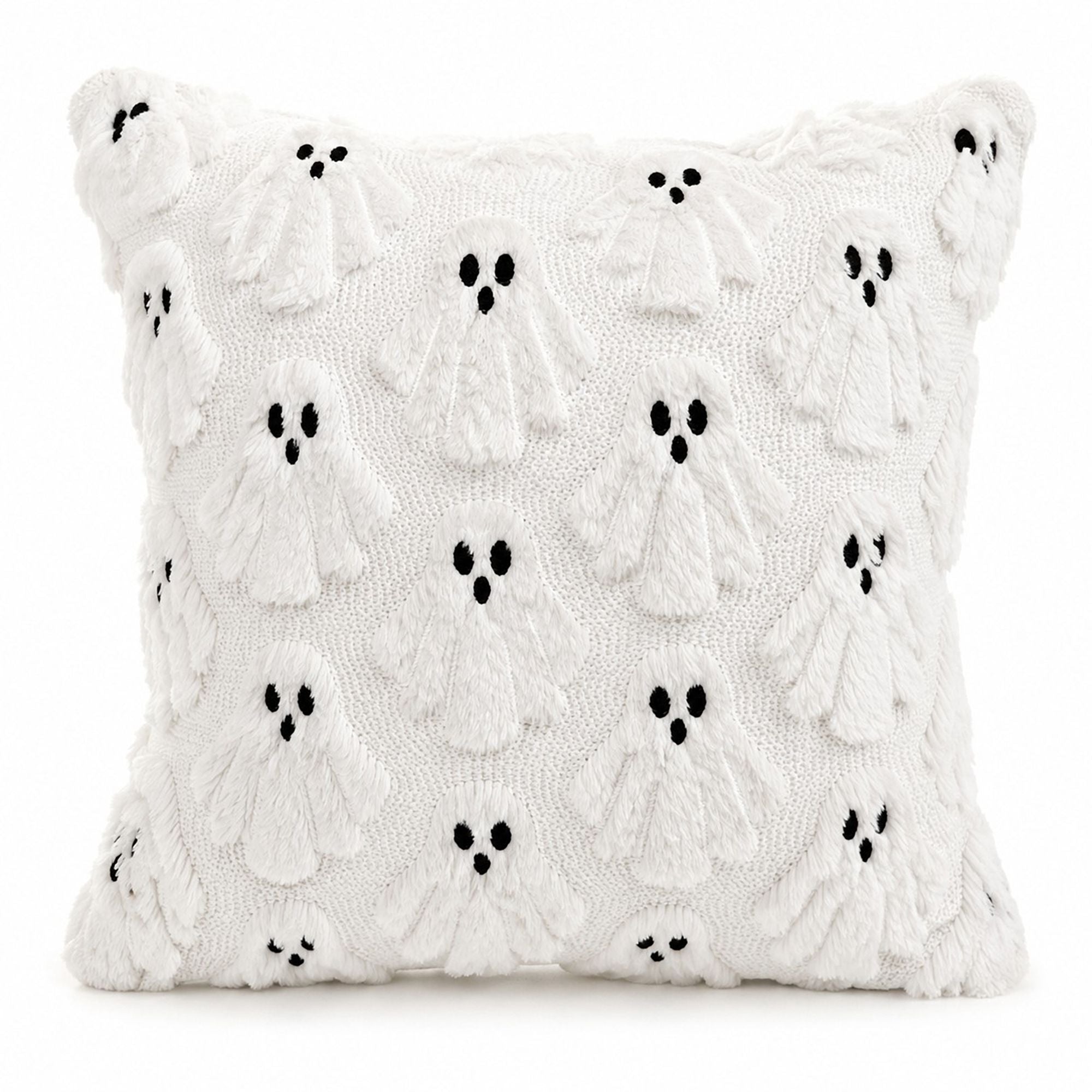 Halloween Tufted Ghost Throw Pillow Cover for Couch Bed and Chair