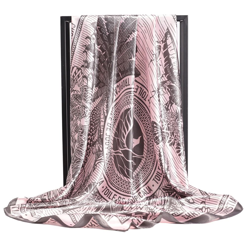 Anna-Kaci Women's Oversized Botanical Satin Scarf Silk Touch Square Head Wrap 35 Inch