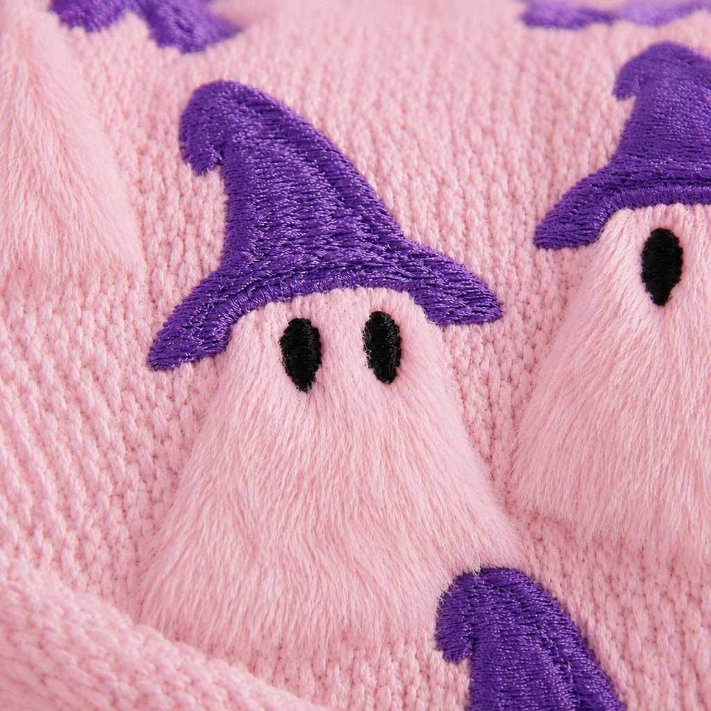 Halloween Tufted Witch Ghost Throw Pillow Cover for Couch Bed and Chair