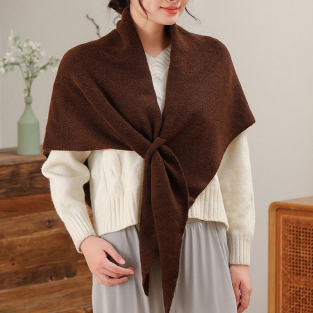Anna-Kaci Women's Soft Solid Knit Scarf with Draped Shape, Smooth Textured Finish, and Versatile Wrap Styling Design 68.5x45.5x28.5in